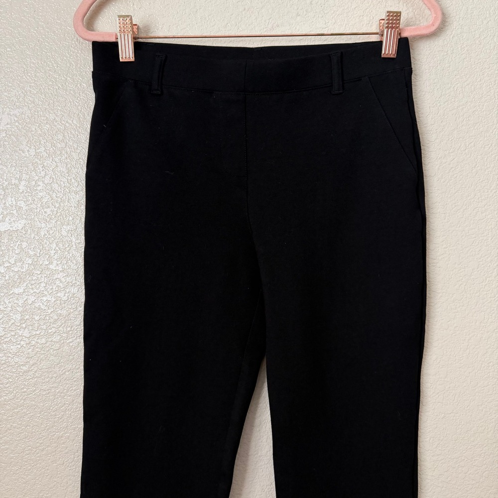 Quince Pants Womens Small Petite Black Ultra Stretch Ponte Straight Leg Preppy - Picture 4 of 10